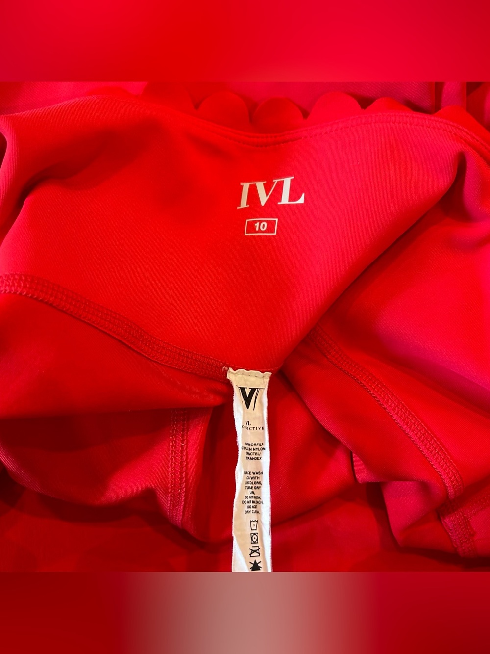 IVL Collective Dark Hot Pink Scallop Edges Leggings Pants - Women’s Size 10 - Picture 3 of 7